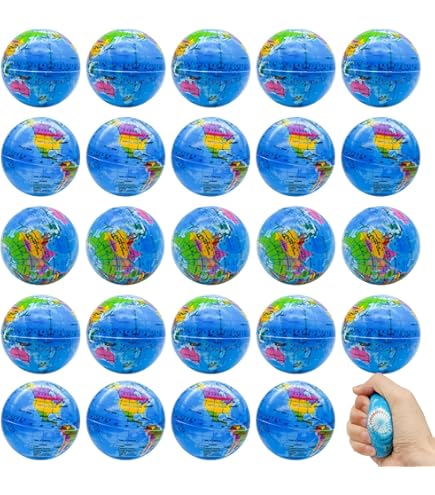 Amazon.com: HyDren 100 Pcs Mini Globe Stress Balls Bulk 2 Inch